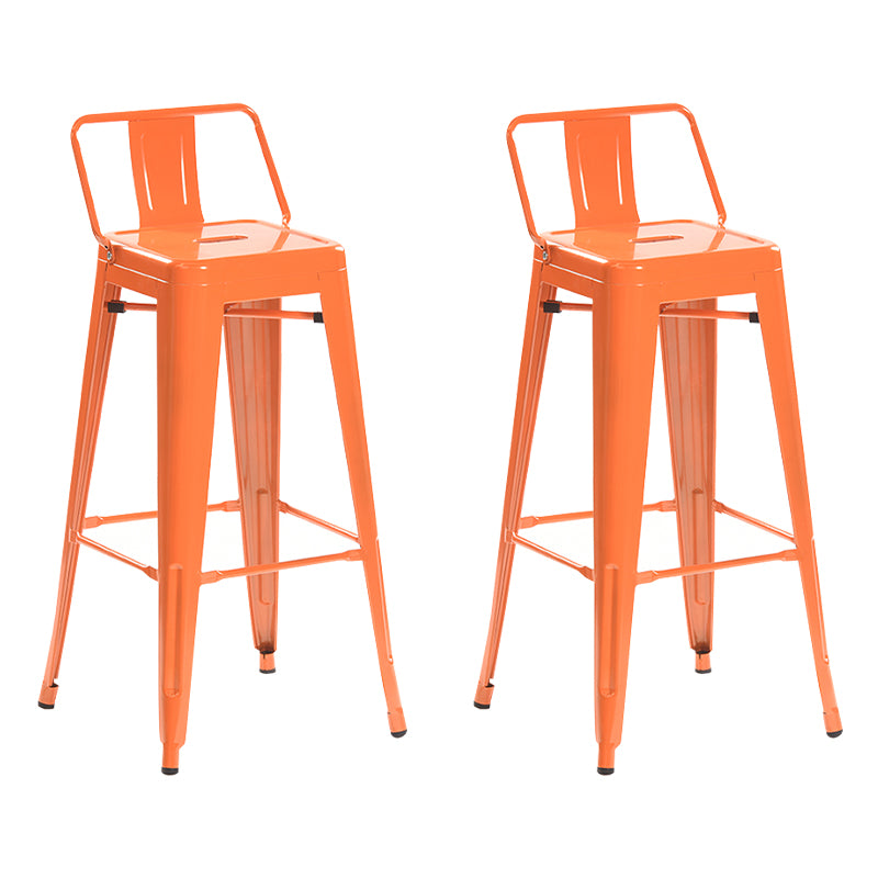 Industrial Style Metal Bar-stool with Square Iron Seat Counter Stool Kitchen Bar Bar-stool