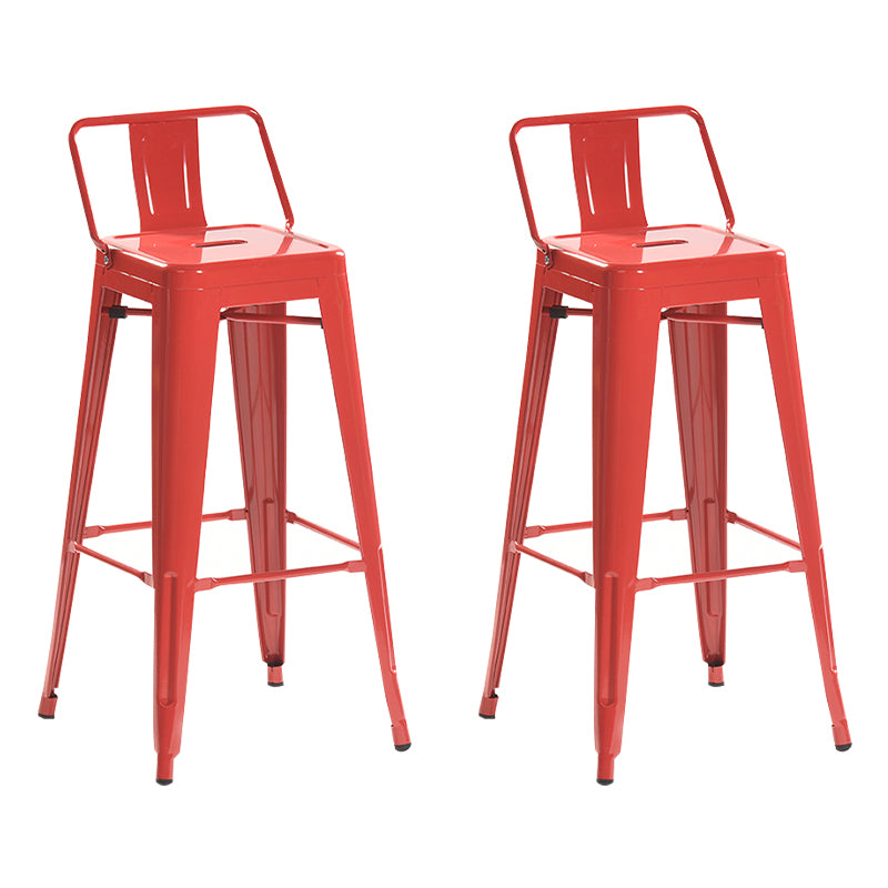 Industrial Style Metal Bar-stool with Square Iron Seat Counter Stool Kitchen Bar Bar-stool