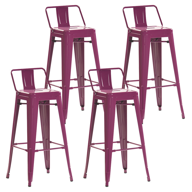 Industrial Style Metal Bar-stool with Square Iron Seat Counter Stool Kitchen Bar Bar-stool