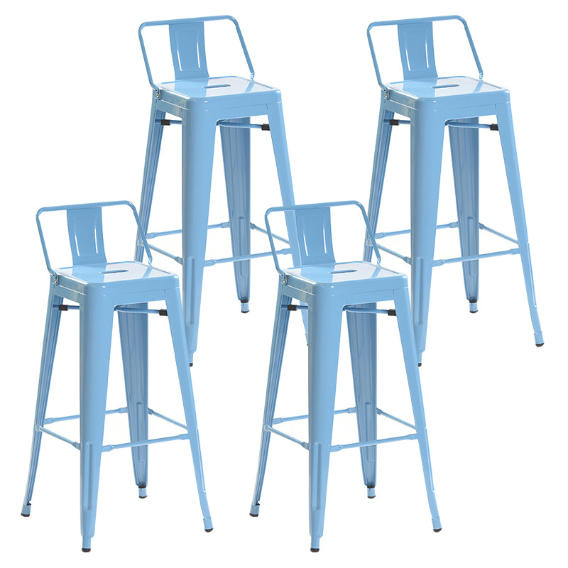 Industrial Style Metal Bar-stool with Square Iron Seat Counter Stool Kitchen Bar Bar-stool