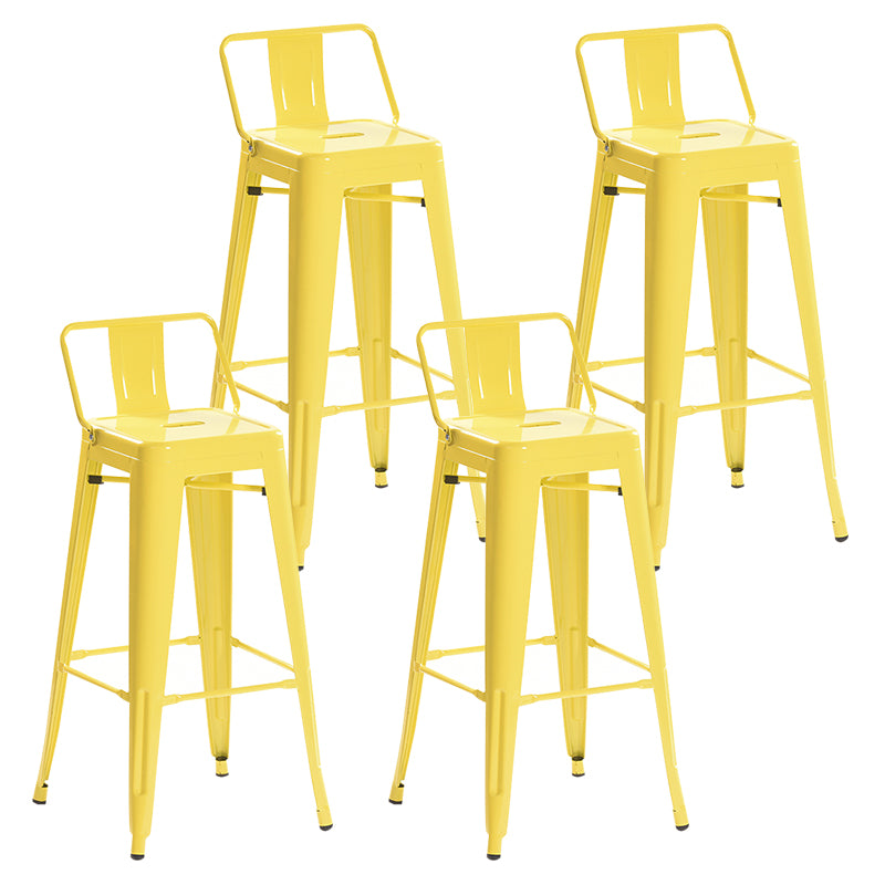 Industrial Style Metal Bar-stool with Square Iron Seat Counter Stool Kitchen Bar Bar-stool