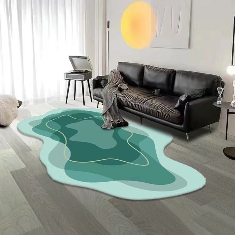 White Color Piece Rug Polyester Area Rug Stain Resistant Rug for Living Room