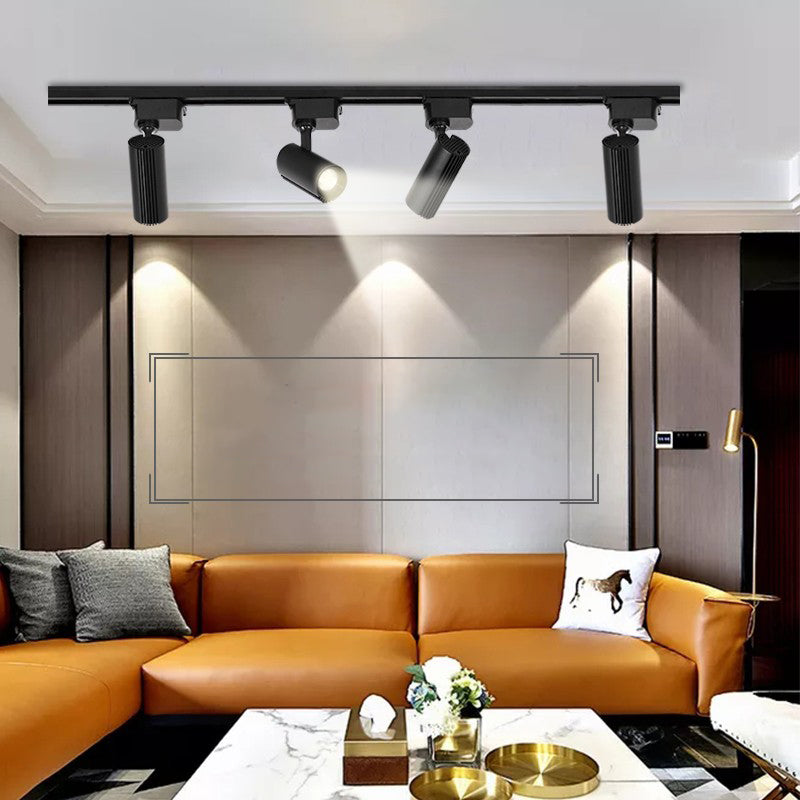 Lámpara de techo de riel LED de forma cilíndrica Montaje de aluminio moderno para sala de estar