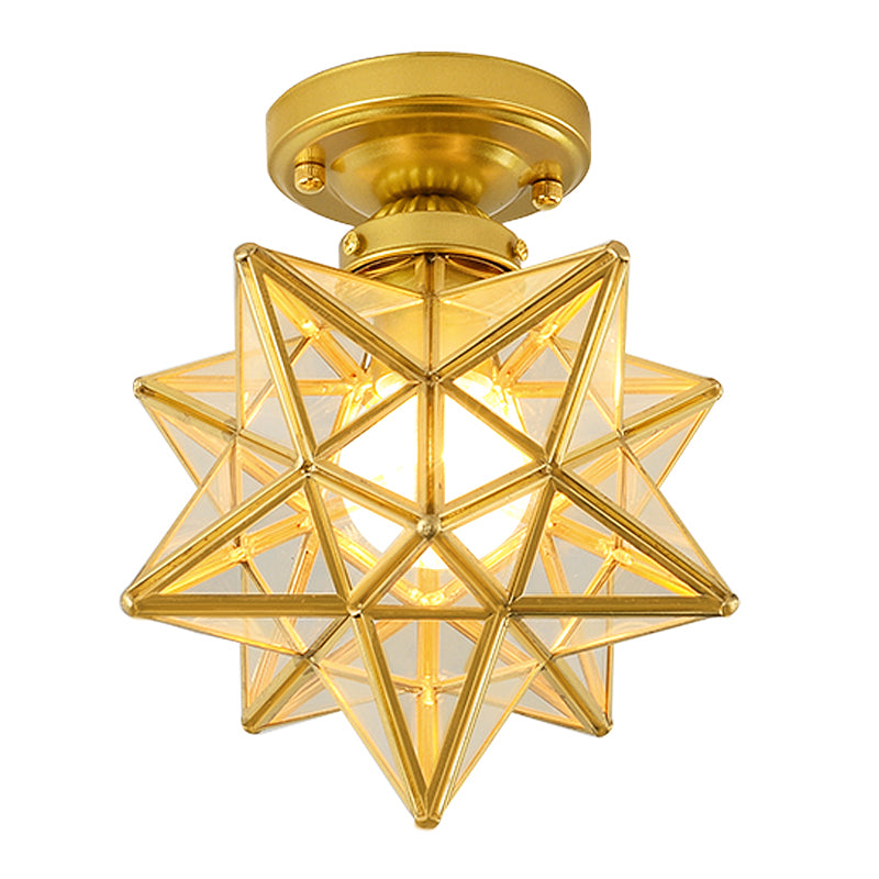 Lámpara de techo geométrica Cobre moderno 1 Montaje de alambre de luz con agujero 2-3.5 '' Dia para el pasillo