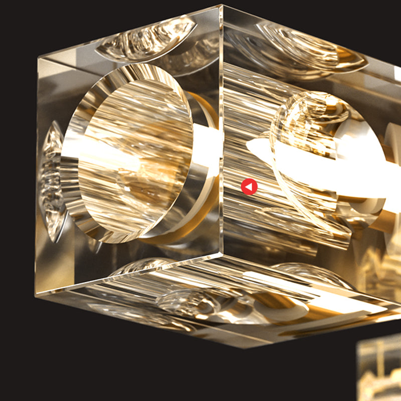 Cubo contemporáneo Flush Lighting Lighting de montaje de altura de cristal para sala de estar