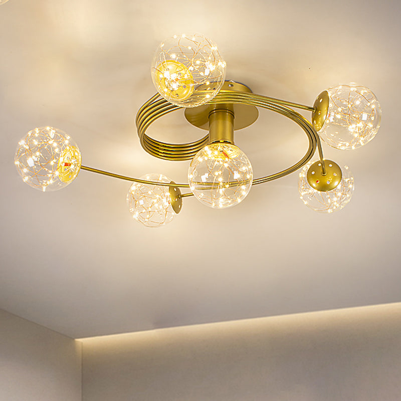 Contemporáneos de la esfera de la esfera de al ras Luces de montaje de altura de vidrio en oro