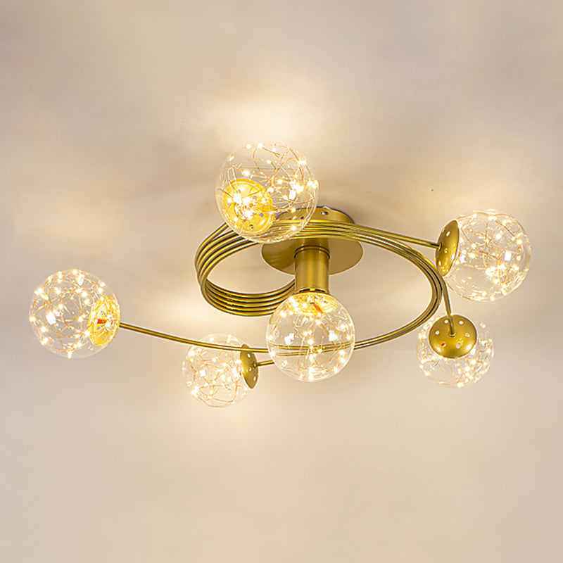 Contemporáneos de la esfera de la esfera de al ras Luces de montaje de altura de vidrio en oro