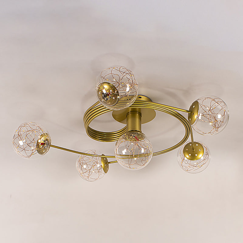 Contemporáneos de la esfera de la esfera de al ras Luces de montaje de altura de vidrio en oro