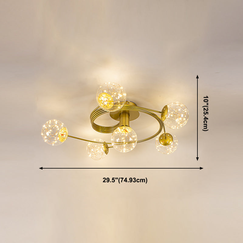 Contemporáneos de la esfera de la esfera de al ras Luces de montaje de altura de vidrio en oro