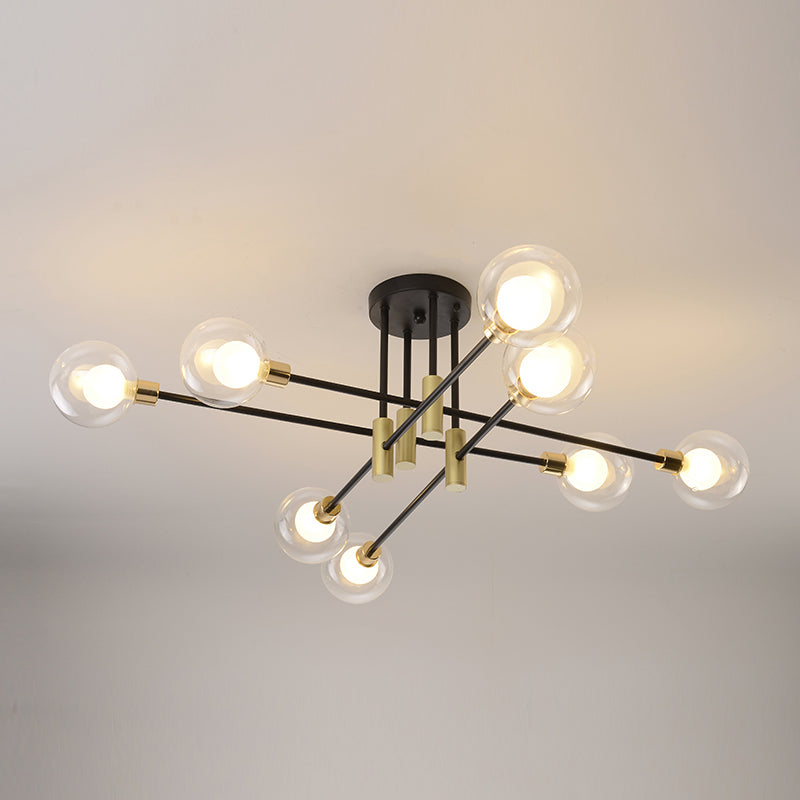 Contemporary Sphere Flush Light Fixture Glass Flush Mount Lights in Black