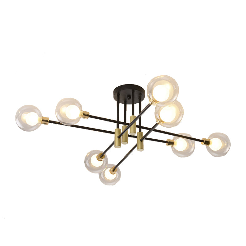 Contemporary Sphere Flush Light Fixture Glass Flush Mount Lights in Black