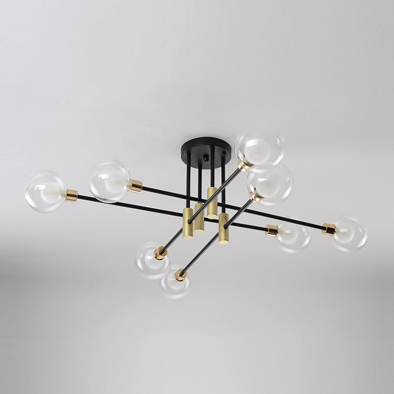 Contemporary Sphere Flush Light Fixture Glass Flush Mount Lights in Black