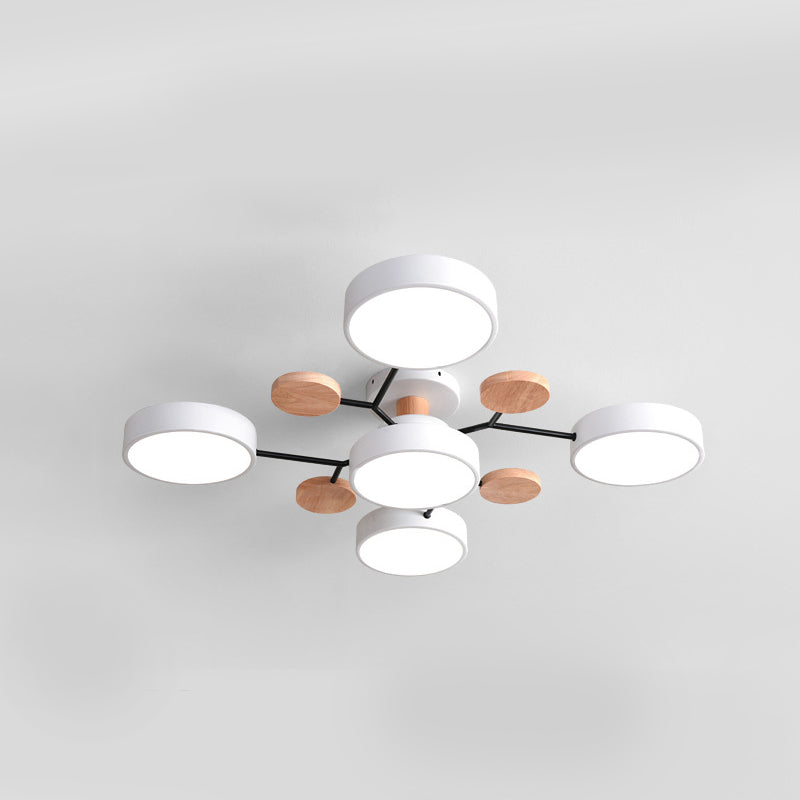 Luz de techo geométrico nórdico colorido LED de montaje de montaje para sala de estar para sala de estar