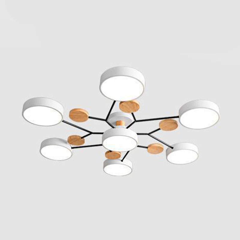 Luz de techo geométrico nórdico colorido LED de montaje de montaje para sala de estar para sala de estar