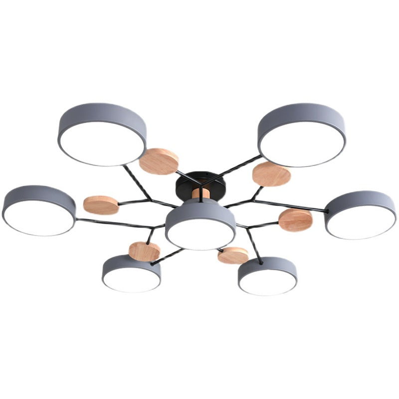 Luz de techo geométrico nórdico colorido LED de montaje de montaje para sala de estar para sala de estar