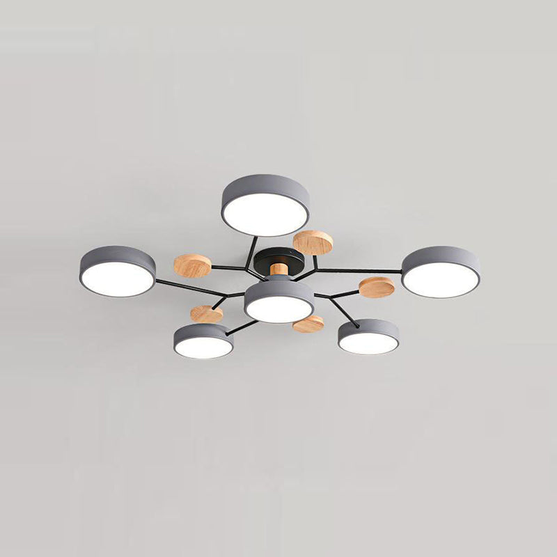 Luz de techo geométrico nórdico colorido LED de montaje de montaje para sala de estar para sala de estar