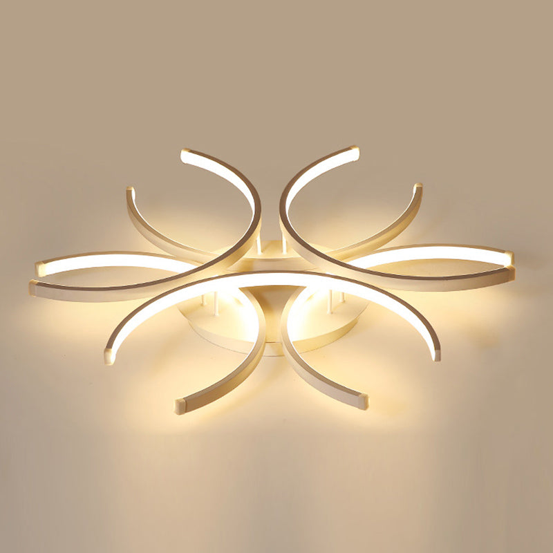 Metal Flower Flush Flush Light Modern Style Modern Style 6 Lights Fleus de montaje en blanco