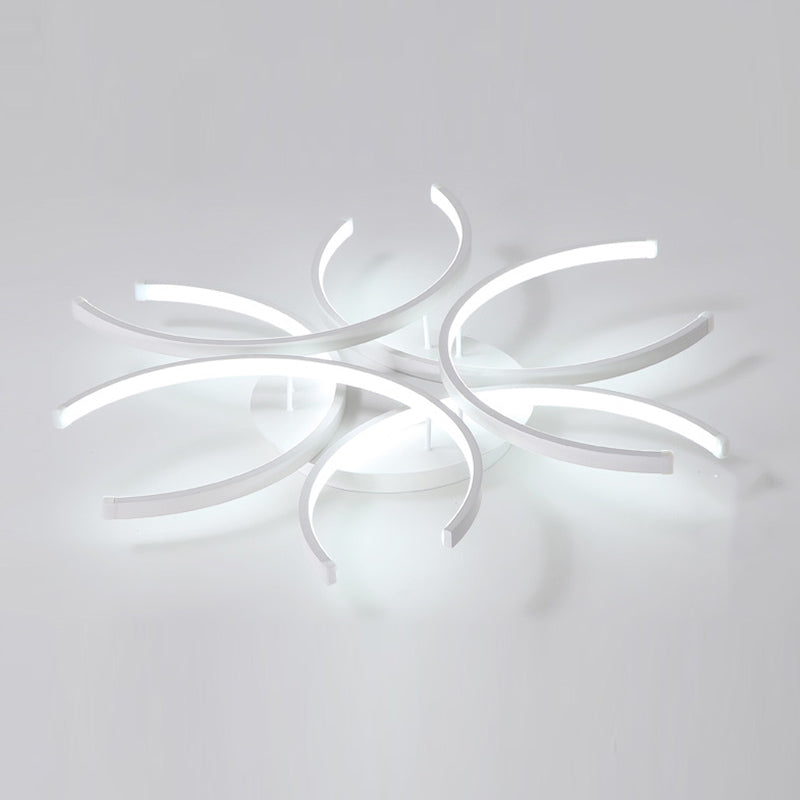 Metal Flower Flush Flush Light Modern Style Modern Style 6 Lights Fleus de montaje en blanco