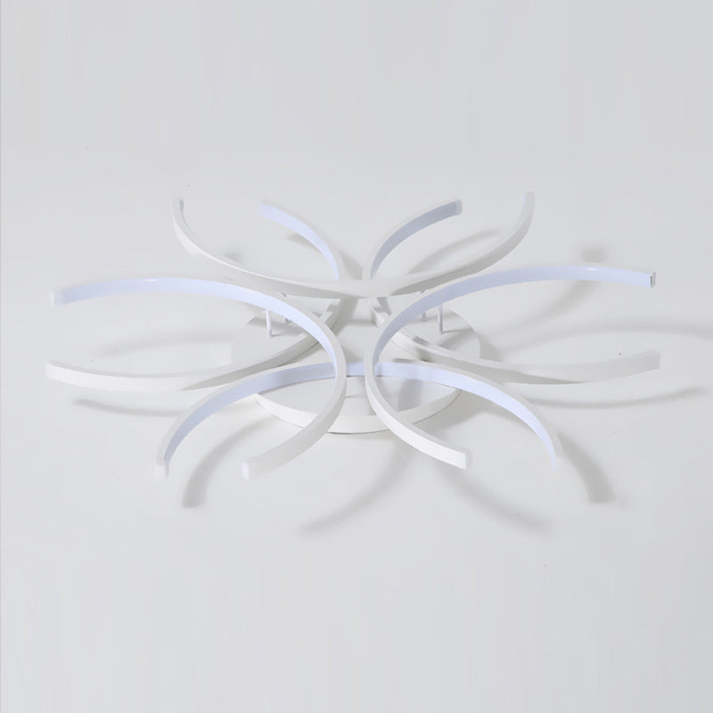 Metal Flower Flush Flush Light Modern Style Modern Style 6 Lights Fleus de montaje en blanco
