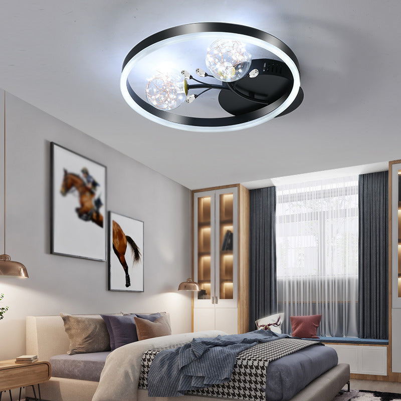 Modern Style Spherical Shape Ceiling Light Glass 3 Light Ceiling Light for Living Room