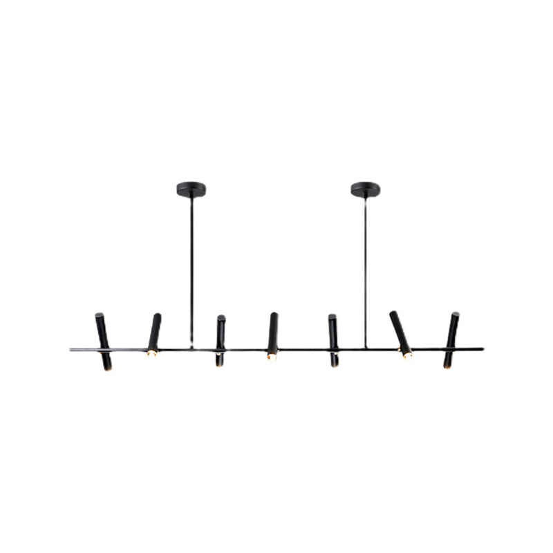 Black metalen tracklamp eenvoudige stijl multi-head lineaire restaurant eilandverlichting armaturen