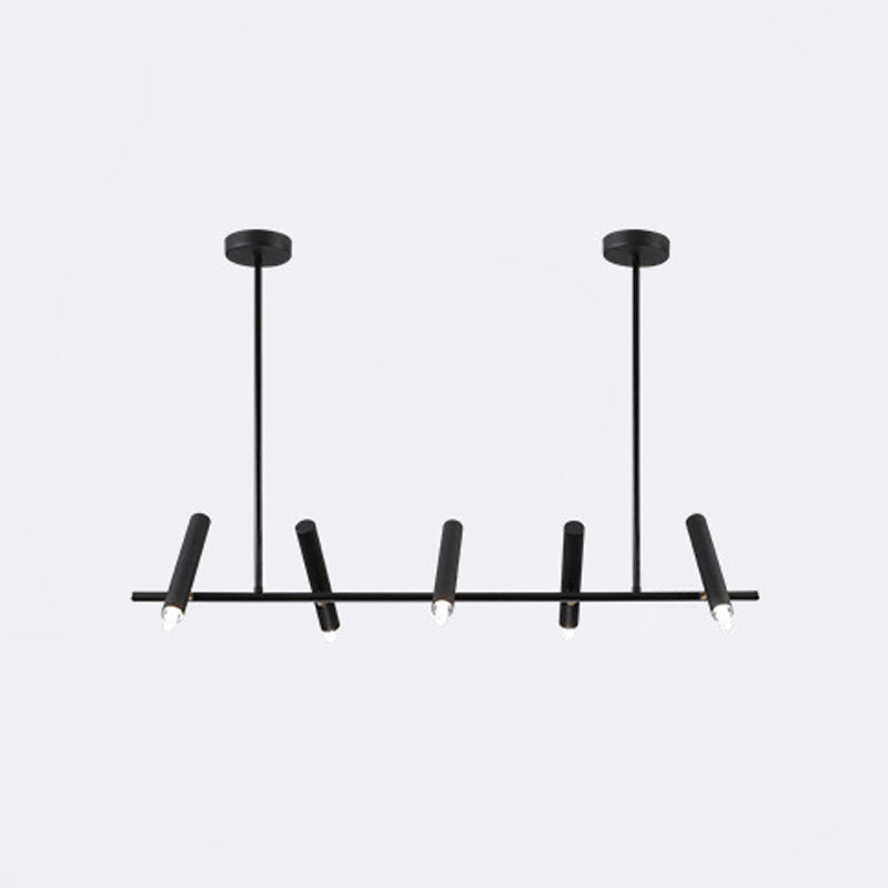 Black metalen tracklamp eenvoudige stijl multi-head lineaire restaurant eilandverlichting armaturen