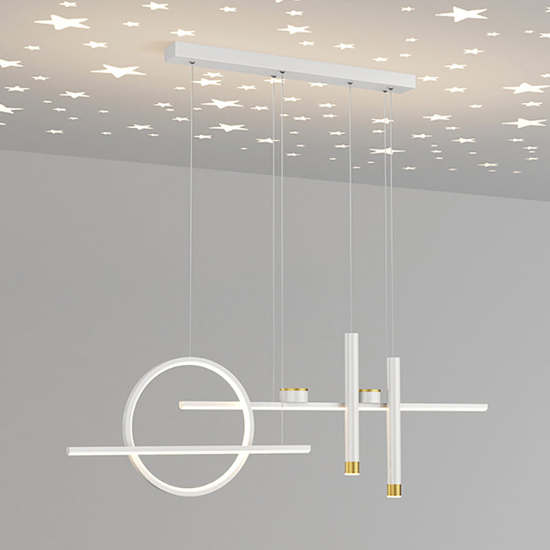 Moderne geometrie Island Lichtarmaturen Multi-hoofd restaurant Hangende lamp met Spotlight