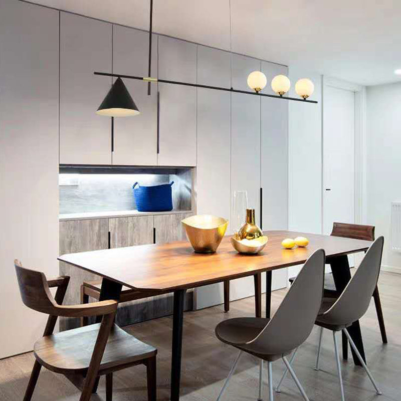 Einfachheit moderne Insel Hell weiße Glas Globus Schattenbeleuchtung für Esszimmer