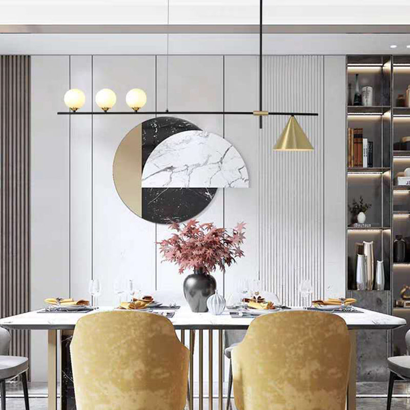 Einfachheit moderne Insel Hell weiße Glas Globus Schattenbeleuchtung für Esszimmer