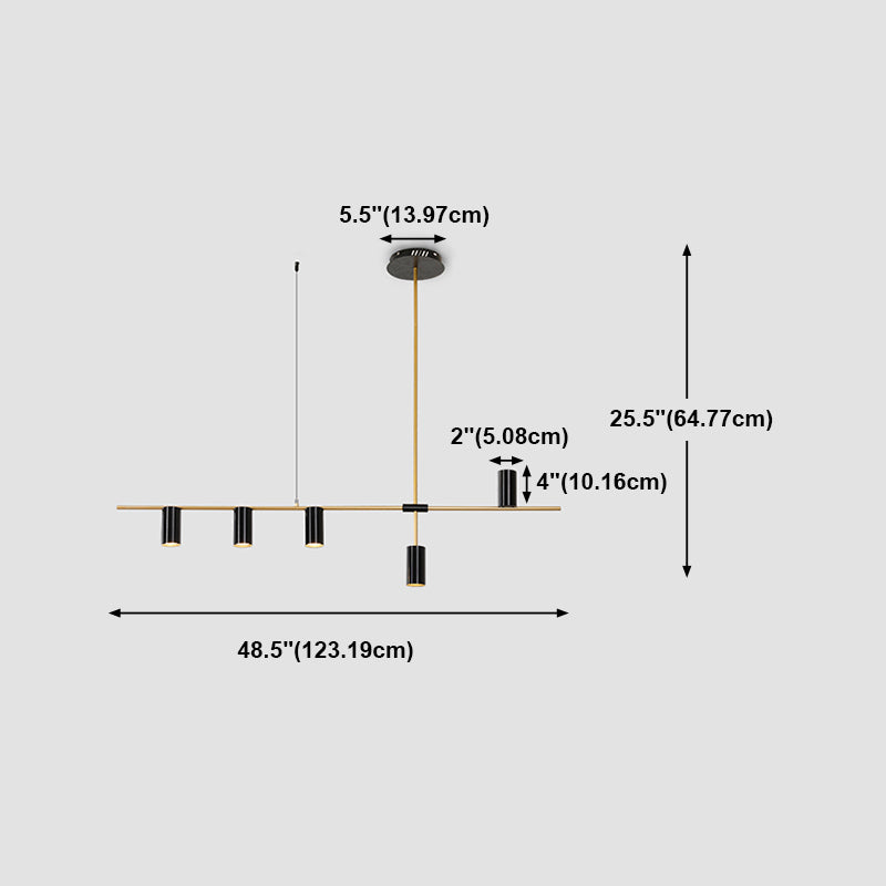 Moderne stijl cilinder eiland verlichtingsarmaturen metalen hanglamp armaturen
