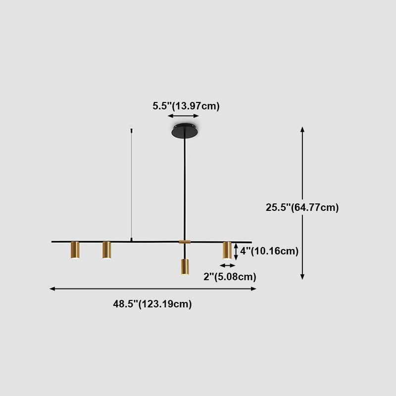 Moderne stijl cilinder eiland verlichtingsarmaturen metalen hanglamp armaturen