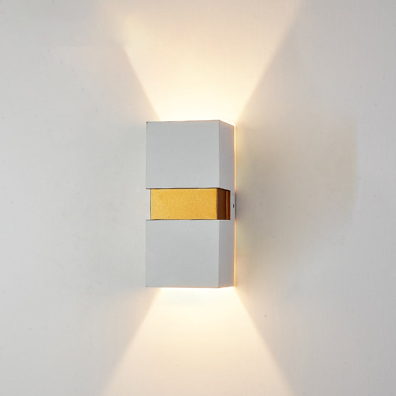 Luz de pared de aluminio de estilo moderno Cuboid 2 luces LED Pared Splock para al aire libre