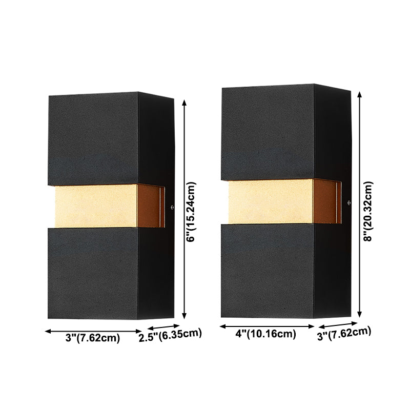 Luz de pared de aluminio de estilo moderno Cuboid 2 luces LED Pared Splock para al aire libre