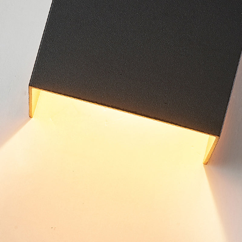 Luz de pared de aluminio de estilo moderno Cuboid 2 luces LED Pared Splock para al aire libre