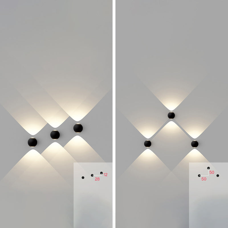 Modern Style Ball Wall Lighting Fixtures Metal Multi Lights Wall Washer Sconce