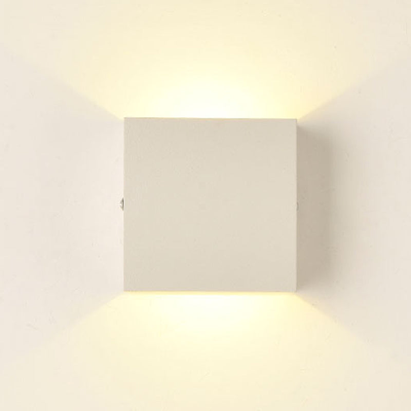 2-Lights Aluminum Wall Light Modern Cube 4" Wide Wall Sconce for Living Room