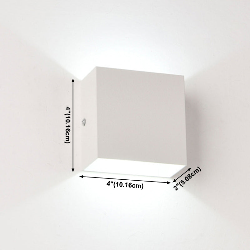 2-Lights Aluminum Wall Light Modern Cube 4" Wide Wall Sconce for Living Room