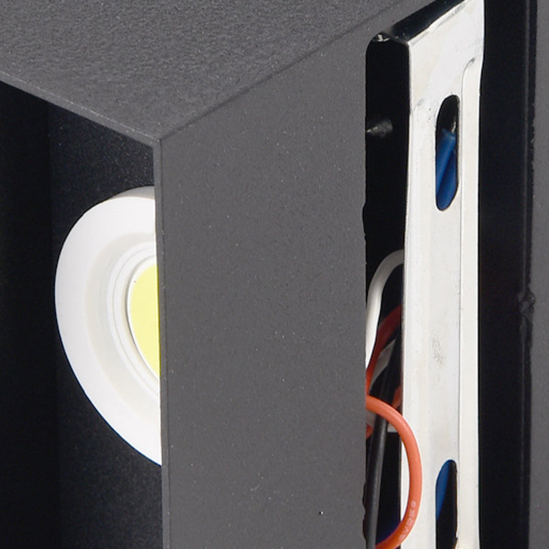 2-Lights Aluminum Wall Light Modern Cube 4" Wide Wall Sconce for Living Room