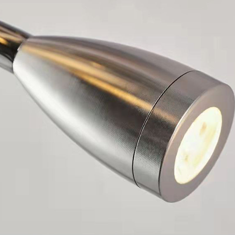 Contemporary Metal Reading Wall Light 10" Wide Wall Sconce with Natural Burlap