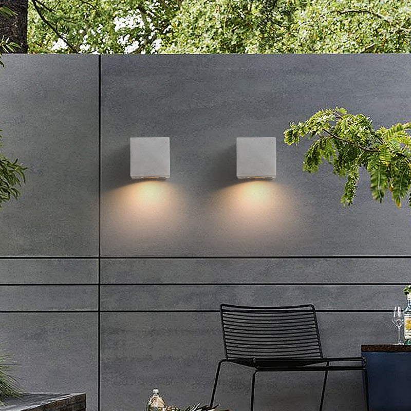 Waterproof Cement Wall Light Fixture Modern Style Wall Sconce Light in Gray