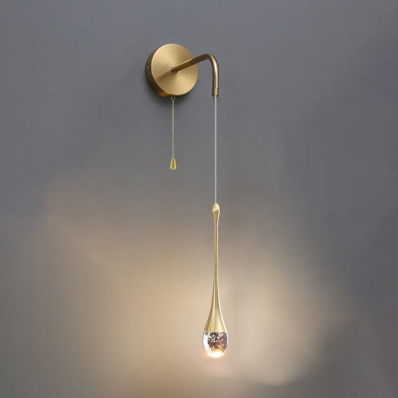 Unique Shape Crystal Wall Light Modern Style 1 Light Wall Mount Light for Bedroom