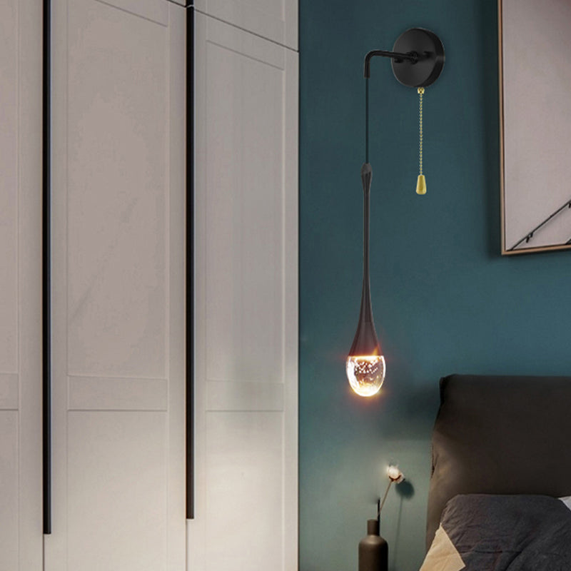 Unique Shape Crystal Wall Light Modern Style 1 Light Wall Mount Light for Bedroom