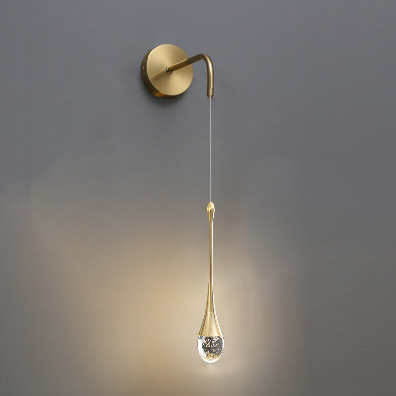 Unique Shape Crystal Wall Light Modern Style 1 Light Wall Mount Light for Bedroom