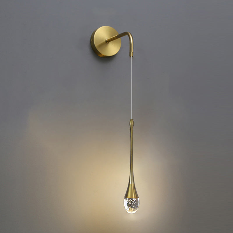 Unique Shape Crystal Wall Light Modern Style 1 Light Wall Mount Light for Bedroom