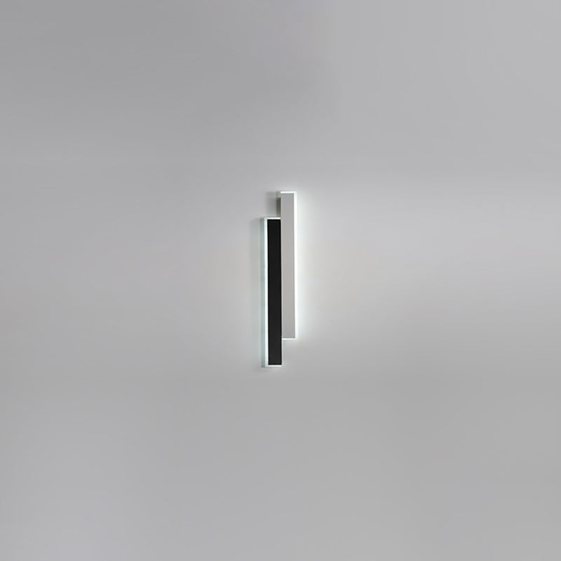 Metal Linear Shape Wall Light Modern 2-Lights Wall Mounted Light Fixture in Black