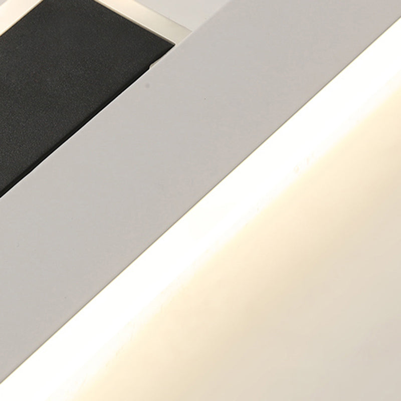 Metal Linear Shape Wall Light Modern 2-Lights Wall Mounted Light Fixture in Black