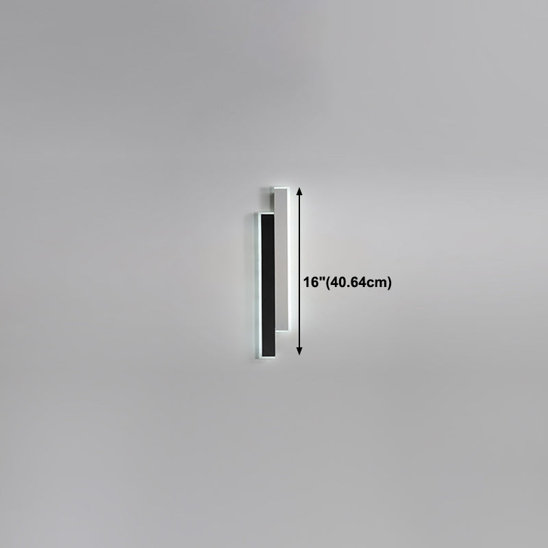 Metal Linear Shape Wall Light Modern 2-Lights Wall Mounted Light Fixture in Black