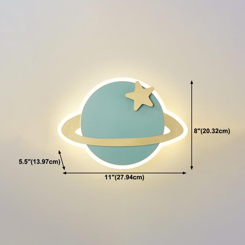 Iluminación de apliques de pared Luz de metal LED moderna para niños para niños dormitorio