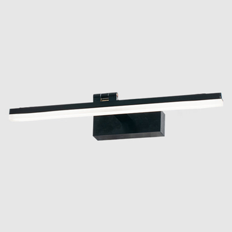 Linear Shade Metal Sconce Light Modern Style 1-Light Mirror Wall Mount Lighting in Black