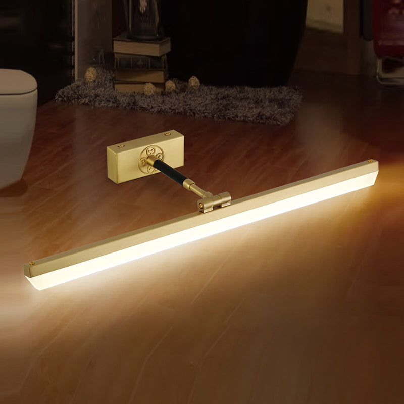 Metal Linear Shade Wall Sconce Modern Style 1- Light Mirror Wall Mount Lighting